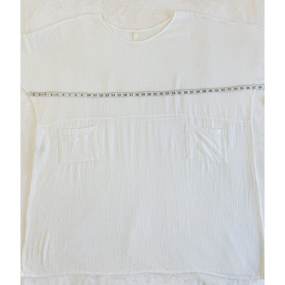 Gilda Midani One Size White Long Cotton Gauze Bucket Dress Lagenlook Artsy - Picture 10 of 11